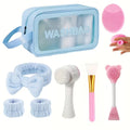 8pcs Makeup Bag with Deep Cleansing Facial Care Set
