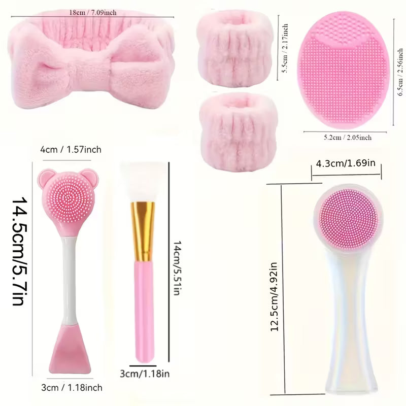 8pcs Makeup Bag with Deep Cleansing Facial Care Set