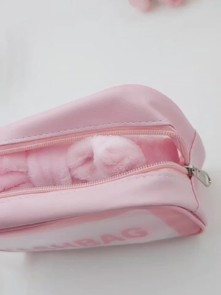 8pcs Makeup Bag with Deep Cleansing Facial Care Set